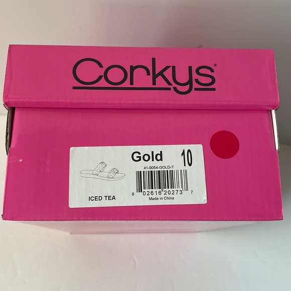 Corkys women's Size 10 Slide Sandals NWT Color Ice Tea Gold - Picture 5 of 5